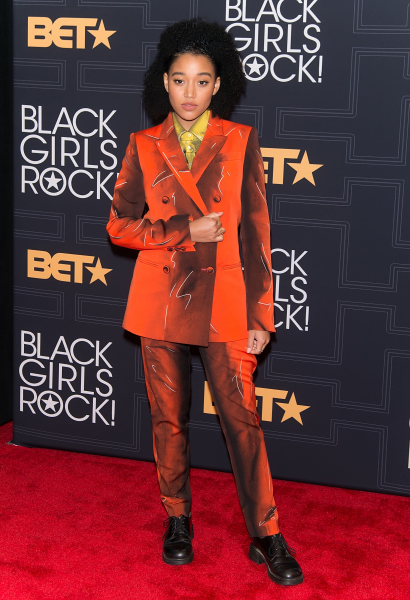NEWARK, NEW JERSEY - APRIL 01: Actress and Young, Gifted & Black Award recipient Amandla Stenberg attends BET Black Girls Rock! 2016 at New Jersey Performing Arts Center on April 1, 2016 in Newark, New Jersey. (Photo by Gilbert Carrasquillo/FilmMagic)