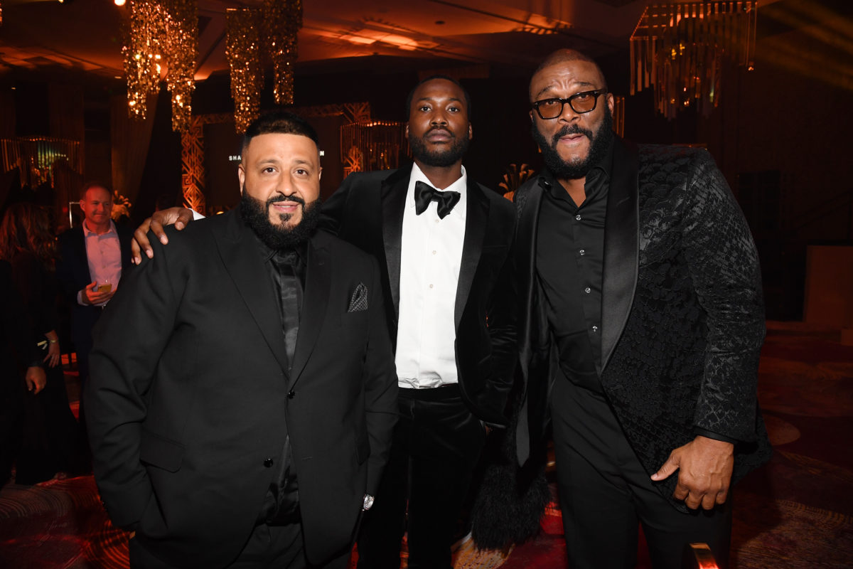 DJ Khaled, Meek Mill and Tyler Perry at the Inaugural Shawn Carter Foundation Gala