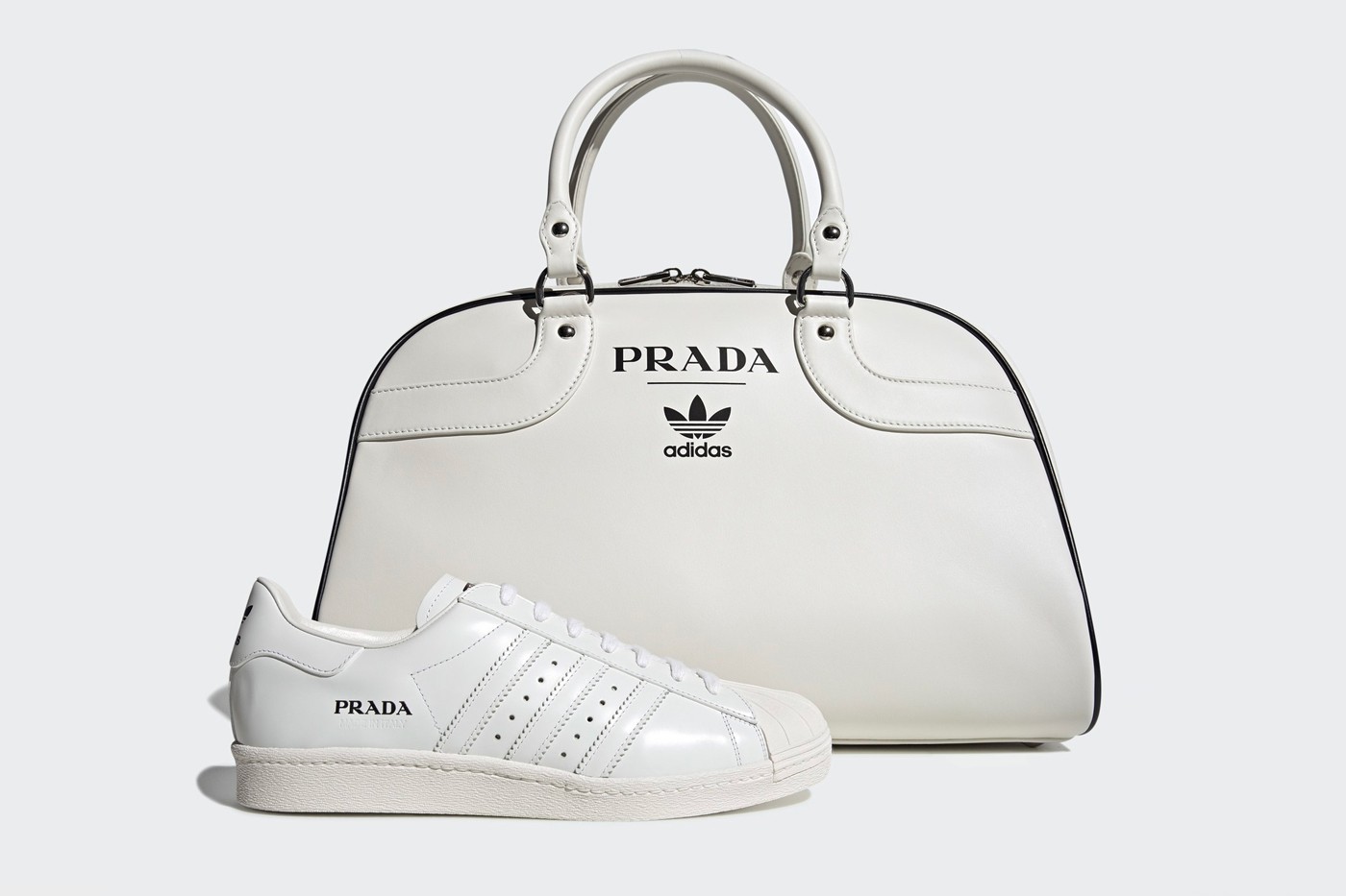 Superstar & Bowling Tote Bag Collection by Prada and Adidas.