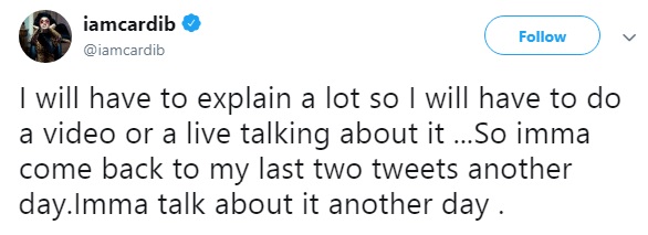 Cardi B's tweet on politics