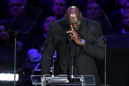 Michael Jordan at the service for the late Kobe and Gianna Bryant