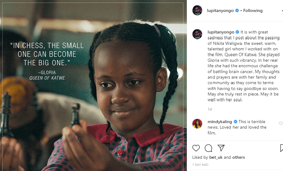 Lupita Nyong'o's tribute to Nikita Pearl Waligwa
